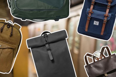 The best backpacks on a blurred subway background