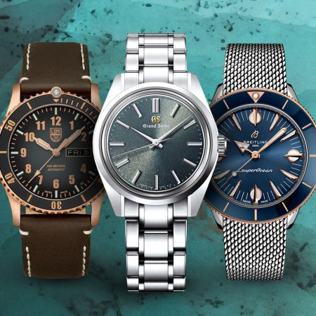 Luminox Automatic Sport Timer Bronze; Grand Seiko SBGW301; Breitling Superocean Heritage ‘57 Highlands