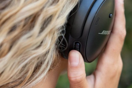 A person wearing Bose headphones, close-up. Bose's Black Friday sale has started early