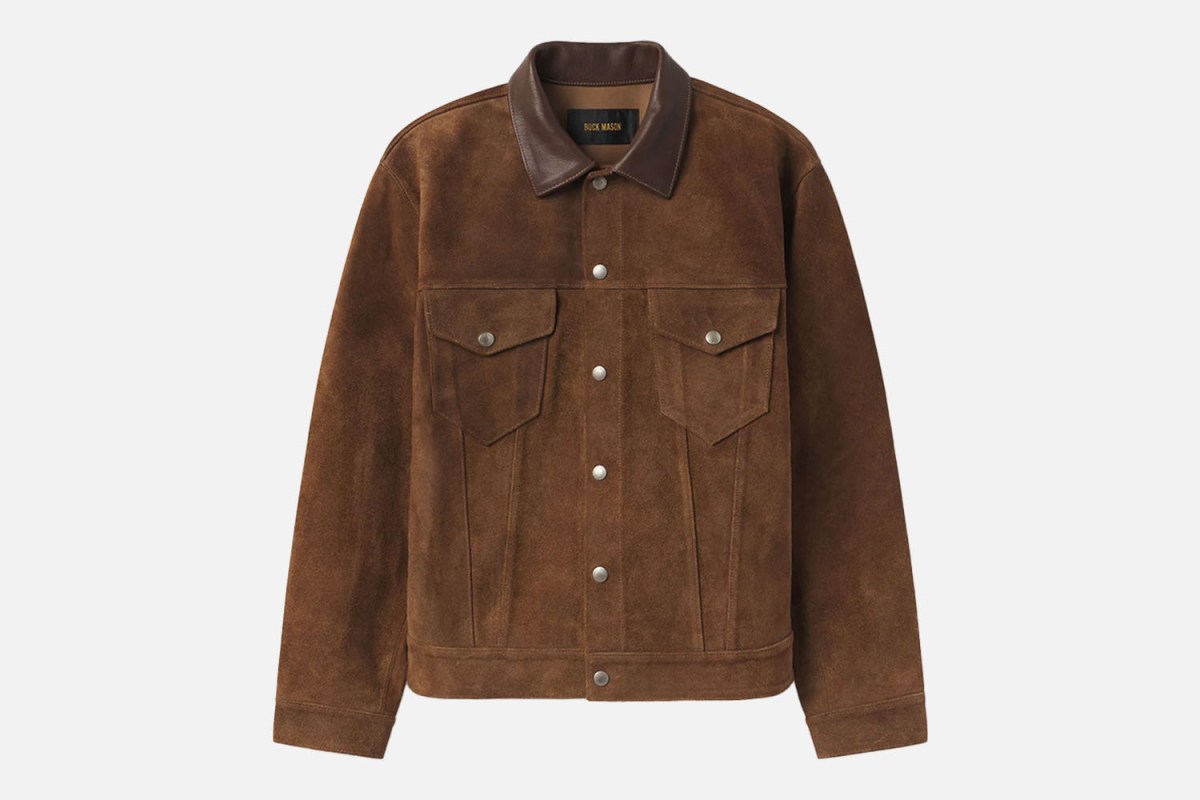 Buck Mason Pull-Up Rambler Suede Trucker Jacket