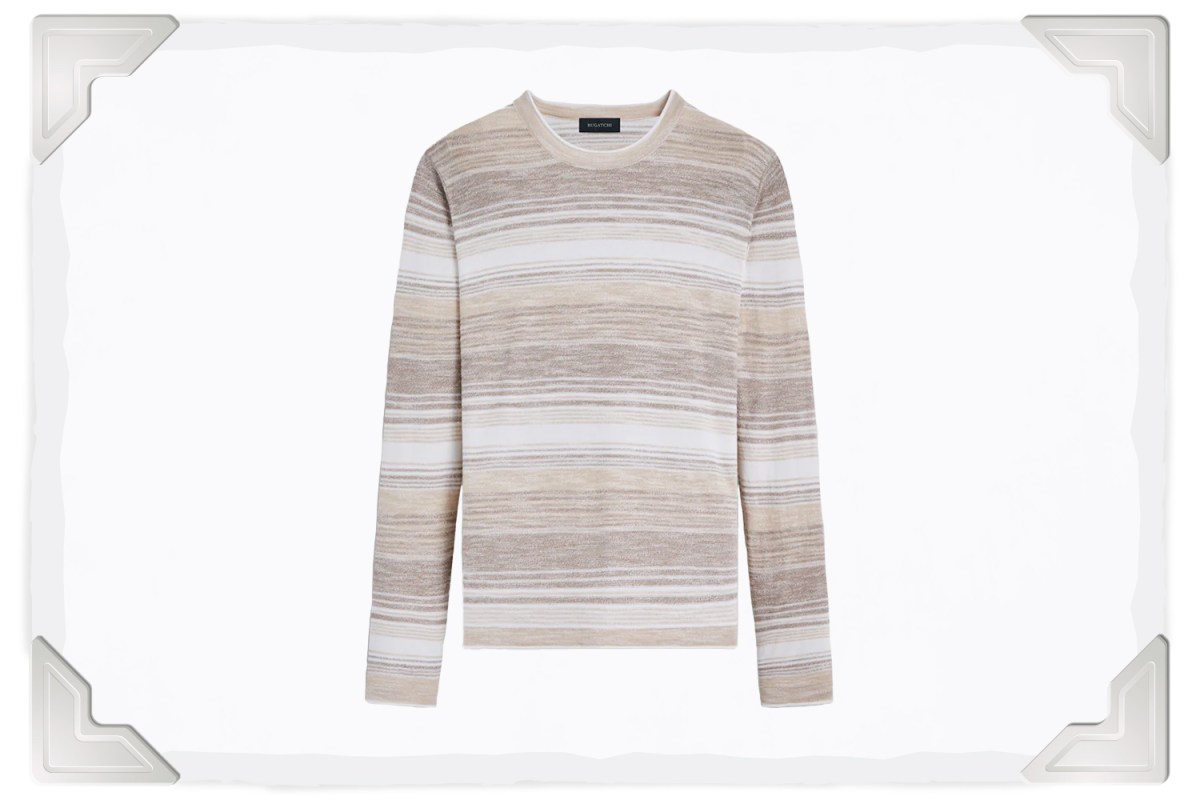 BUGATCHI Ombre Stripe Crew Neck Sweater