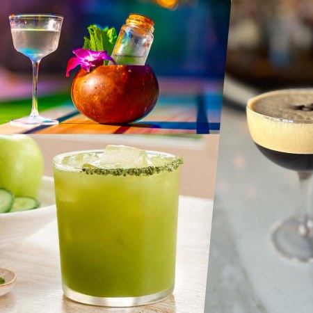 Clockwise from top left: Lesser Key Martini, Le Fanfare's Italian Espresso Martini, Matcharita