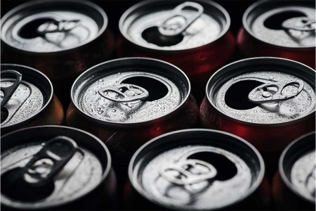 Close-up view of the can cap with waterdrops. A canned cocktail is the number one drinks brand in the U.S. in 2023.