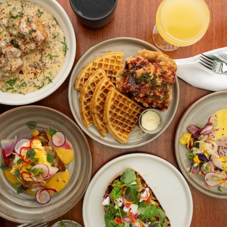 Spread of brunch food at Cindy's