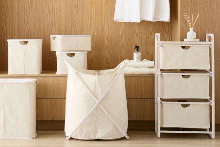 a closet organizer by West Elm