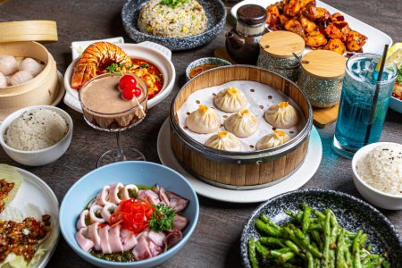 dim sum food set on table