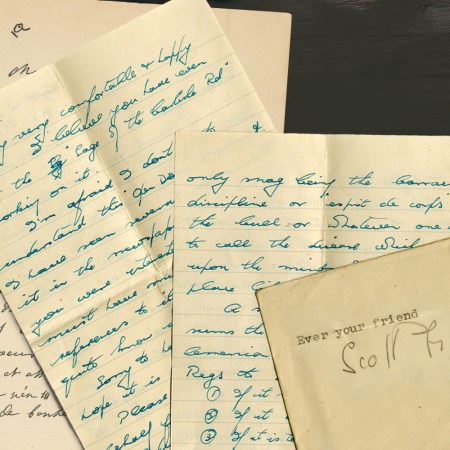 A close-up of a letter signed by F. Scott Fitzgerald.