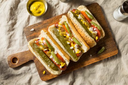 plate of hot dogs