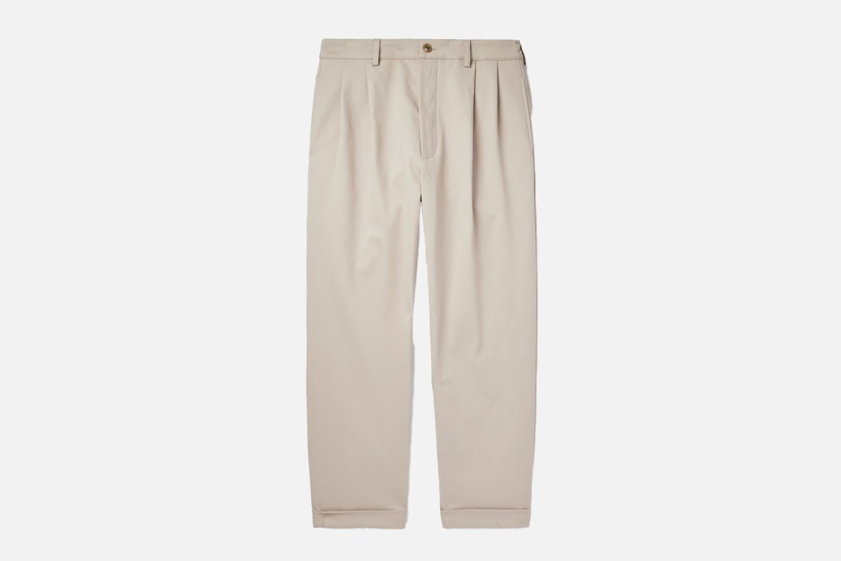 Ghiaia Cashmere Marinaio Straight-Leg Pleated Cotton-Twill Chinos