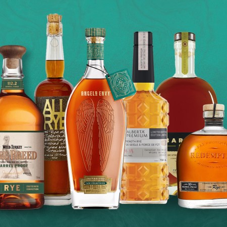 A selection of recommended bottles of high-proof rye whiskey