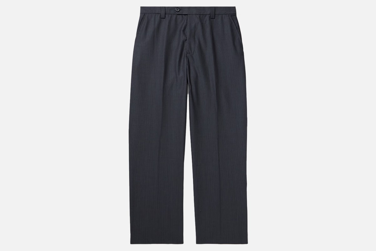 MFPEN Studio Straight-Leg Pinstriped Wool Trousers