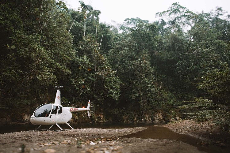 Heli fishing in the Bolivian Amazon