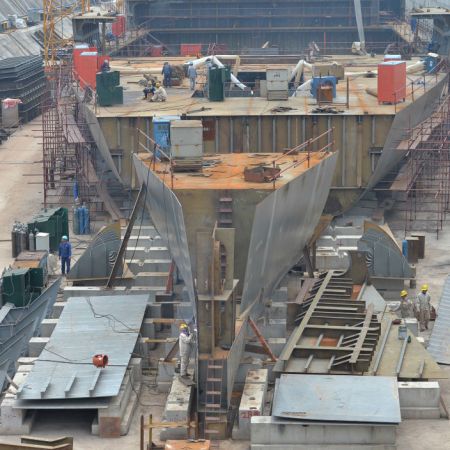 Titanic replica under construction for a Chinese theme park