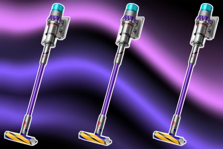 a collage of vacuums on a purple background