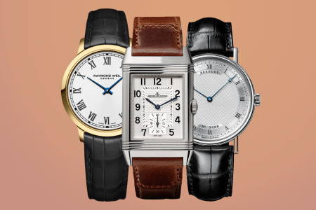 Raymond Weil Toccata; Jaeger-LeCoultre Reverso; Breguet Classique